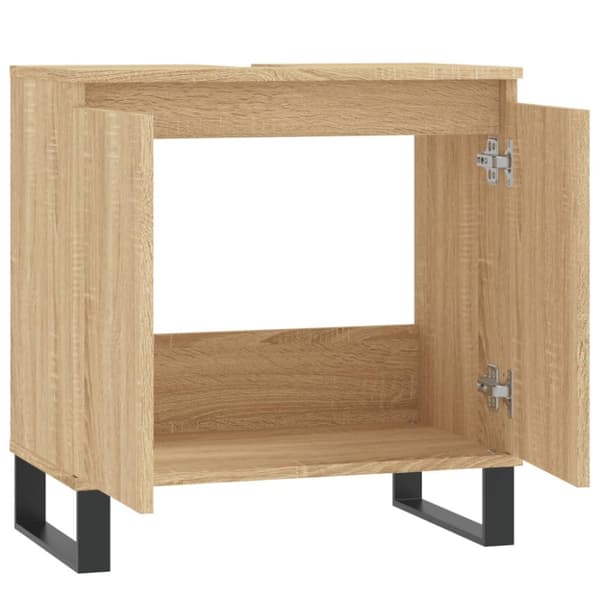 vidaXL Badrumsskåp sonoma-ek 58x33x60 cm konstruerat trä -  Badrumsunderskåp