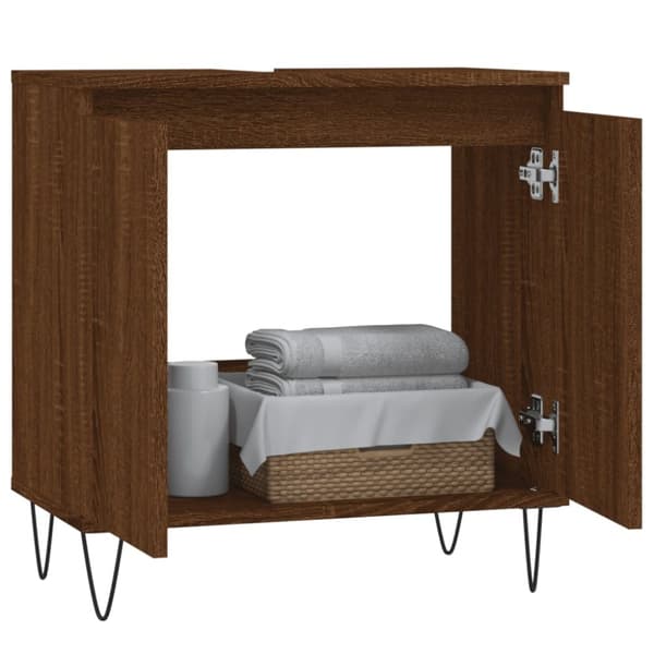 vidaXL Badrumsskåp brun ek 58x33x60 cm konstruerat trä - Badrumsunderskåp