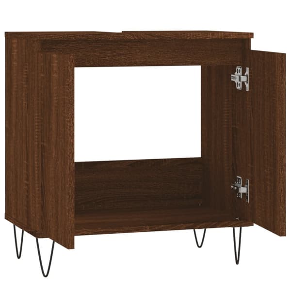 vidaXL Badrumsskåp brun ek 58x33x60 cm konstruerat trä - Badrumsunderskåp