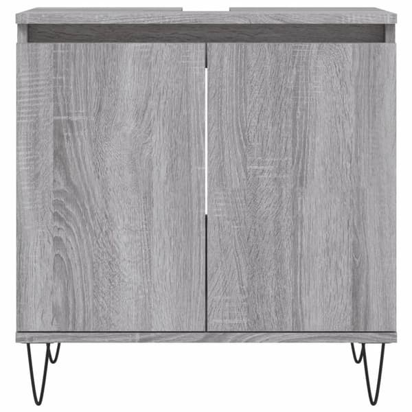 vidaXL badeværelsesskab 58x33x60 cm konstrueret træ grå sonoma-eg -  Badeværelsesborde