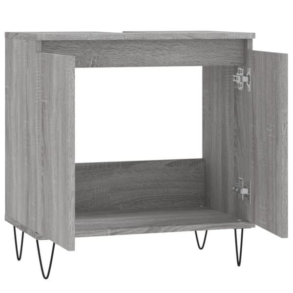 vidaXL badeværelsesskab 58x33x60 cm konstrueret træ grå sonoma-eg -  Badeværelsesborde