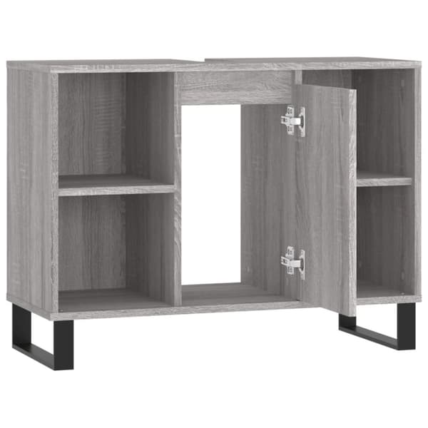 vidaXL Badrumsskåp grå sonoma 80x33x60 cm konstruerat trä -  Badrumsunderskåp