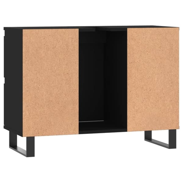 vidaXL badeværelsesskab 80x33x60 cm konstrueret træ sort -  Badeværelsesborde