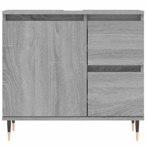 vidaXL badeværelsesskab 65x33x60 cm konstrueret træ grå sonoma-eg -  Badeværelsesborde