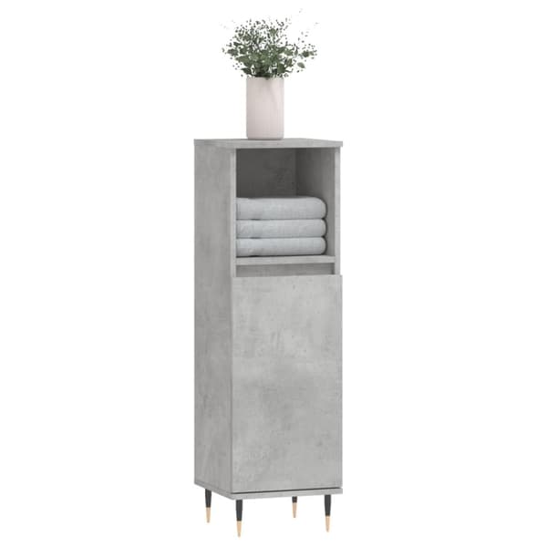 vidaXL Badrumsskåp betonggrå 30x30x100 cm konstruerat trä -  Badrumsunderskåp