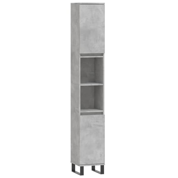 vidaXL Kylpyhuoneen kaappi betoninharmaa 30x30x190 cm tekninen puu -  Kylpyhuoneen kampauspöydät