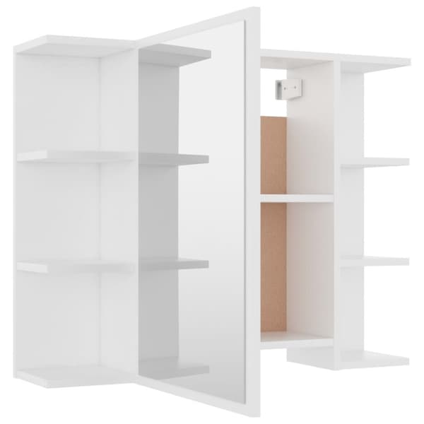 vidaXL badeværelsesskab med spejl 80x20,5x64 cm konstrueret træ hvid -  Badeværelsesborde