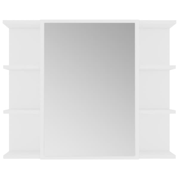 vidaXL badeværelsesskab med spejl 80x20,5x64 cm konstrueret træ hvid -  Badeværelsesborde
