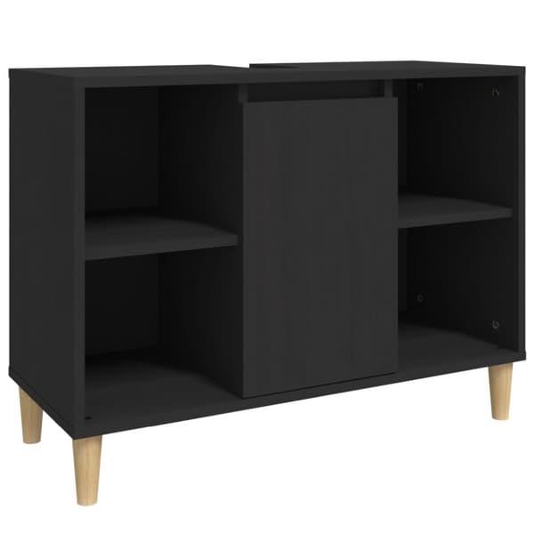 vidaXL Tvättställsskåp svart 80x33x60 cm konstruerat trä -  Badrumsunderskåp