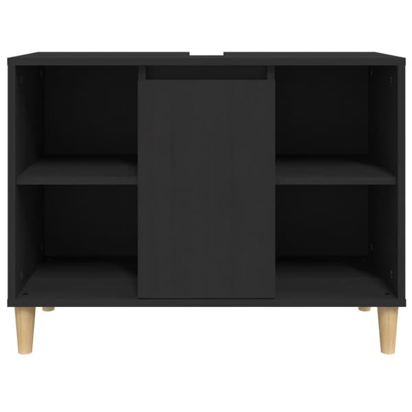 vidaXL Tvättställsskåp svart 80x33x60 cm konstruerat trä -  Badrumsunderskåp