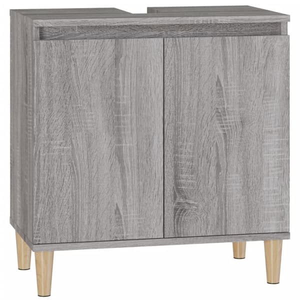 vidaXL Tvättställsskåp grå sonoma 58x33x60 cm konstruerat trä -  Badrumsunderskåp