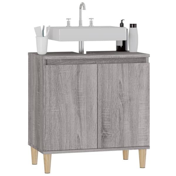 vidaXL Tvättställsskåp grå sonoma 58x33x60 cm konstruerat trä -  Badrumsunderskåp
