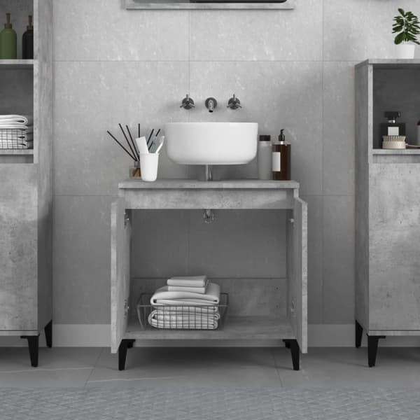 vidaXL Tvättställsskåp betonggrå 58x33x60 cm konstruerat trä -  Badrumsunderskåp