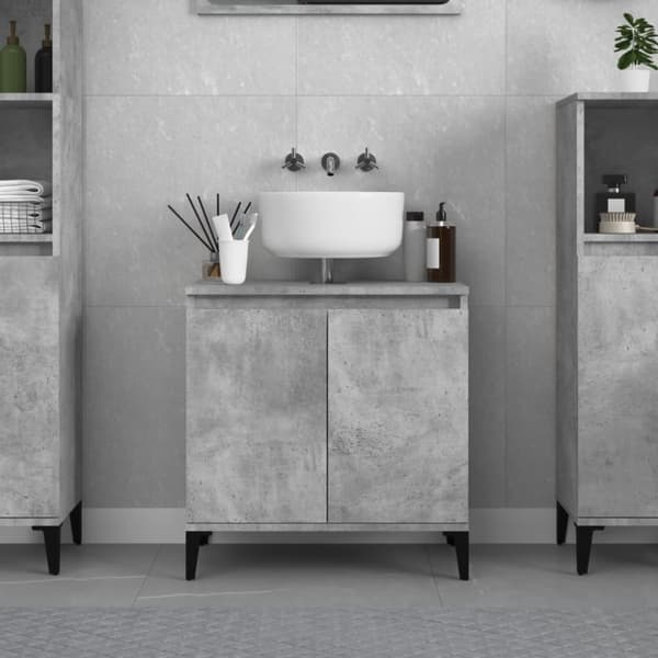 vidaXL Tvättställsskåp betonggrå 58x33x60 cm konstruerat trä -  Badrumsunderskåp