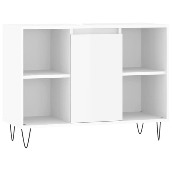 vidaXL Kylpyhuoneen kaappi korkeakiilto valk. 80x33x60 cm tekninen puu -  Kylpyhuoneen kampauspöydät