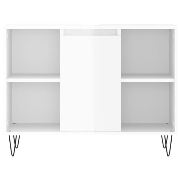 vidaXL Kylpyhuoneen kaappi korkeakiilto valk. 80x33x60 cm tekninen puu -  Kylpyhuoneen kampauspöydät