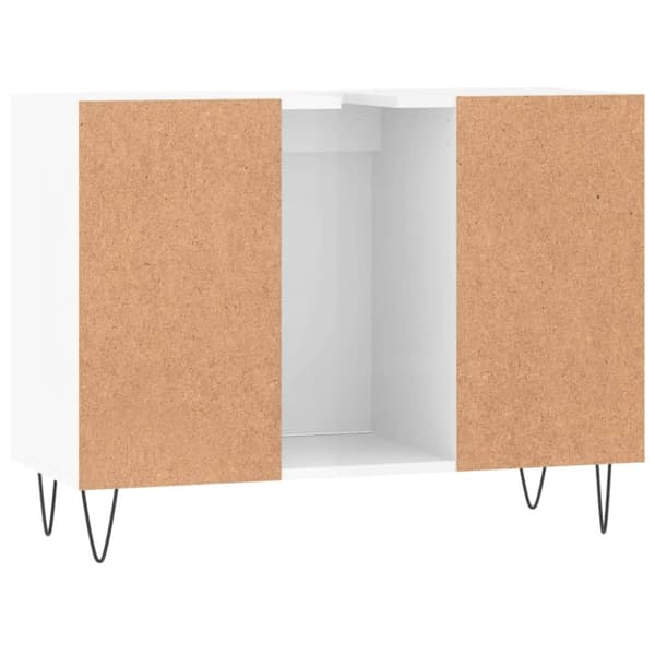vidaXL Kylpyhuoneen kaappi korkeakiilto valk. 80x33x60 cm tekninen puu -  Kylpyhuoneen kampauspöydät