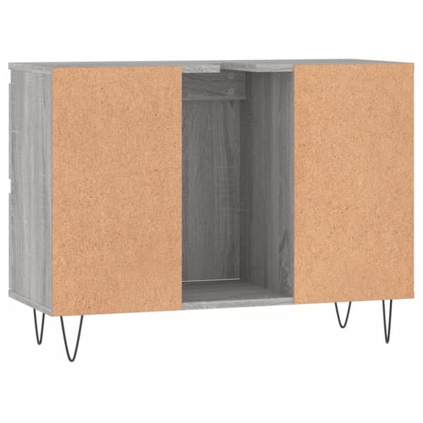 vidaXL badeværelsesskab 80x33x60 cm konstrueret træ grå sonoma-eg -  Badeværelsesborde