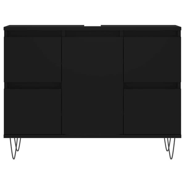 vidaXL badeværelsesskab 80x33x60 cm konstrueret træ sort - Badeværelsesborde