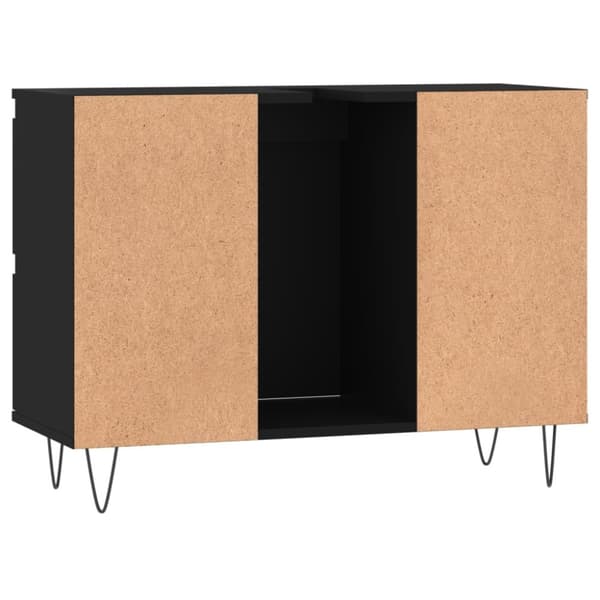 vidaXL Kylpyhuoneen kaappi musta 80x33x60 cm tekninen puu - Kylpyhuoneen kampauspöydät