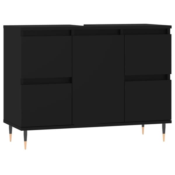 vidaXL Badrumsskåp svart 80x33x60 cm konstruerat trä -  Badrumsunderskåp