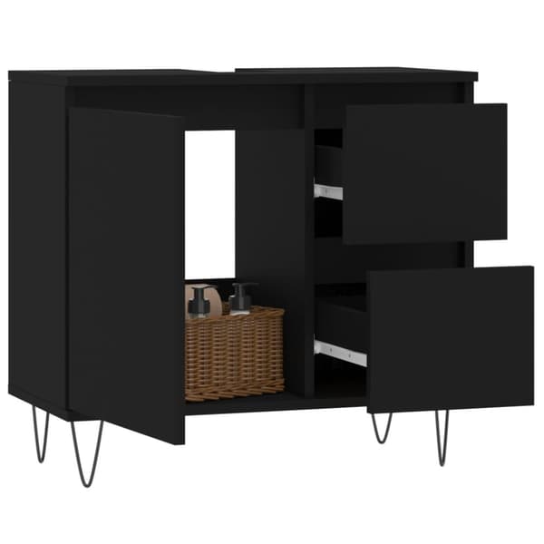 vidaXL Badrumsskåp svart 65x33x60 cm konstruerat trä -  Badrumsunderskåp