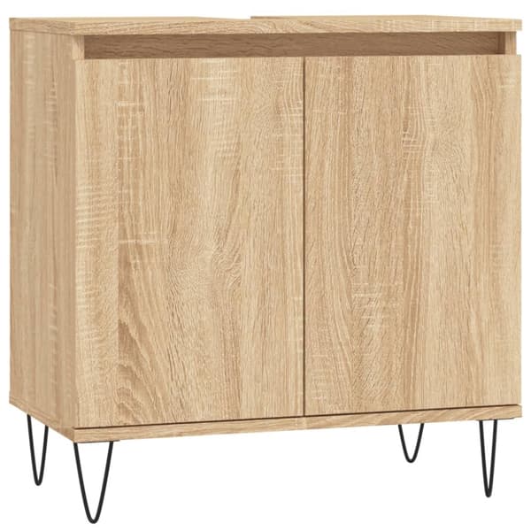 vidaXL Badrumsskåp sonoma-ek 58x33x60 cm konstruerat trä -  Badrumsunderskåp
