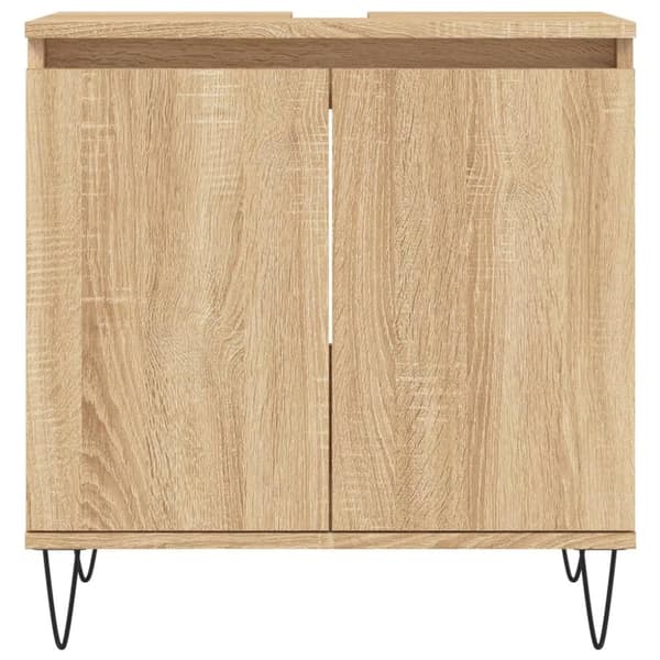 vidaXL Badrumsskåp sonoma-ek 58x33x60 cm konstruerat trä -  Badrumsunderskåp