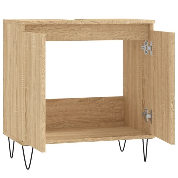vidaXL Badrumsskåp sonoma-ek 58x33x60 cm konstruerat trä -  Badrumsunderskåp
