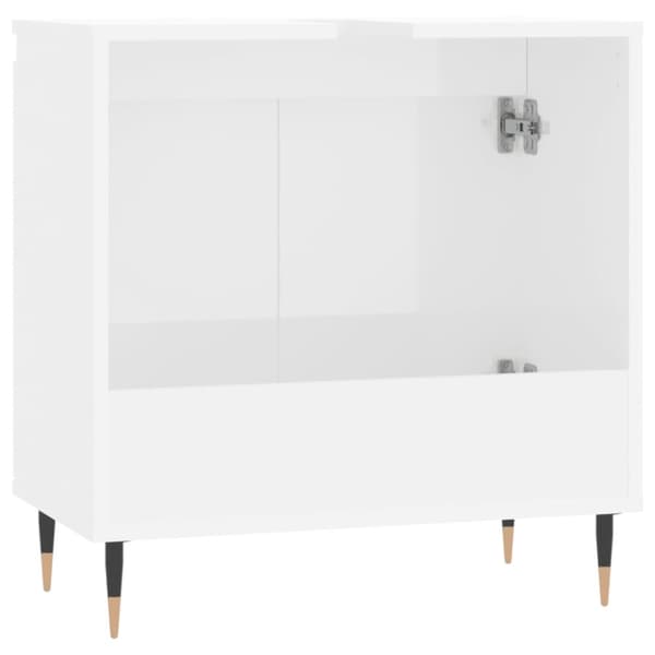 vidaXL Badrumsskåp vit högglans 58x33x60 cm konstruerat trä -  Badrumsunderskåp
