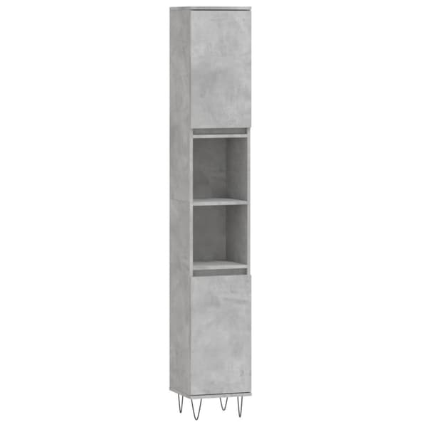 vidaXL Badrumsskåp betonggrå 30x30x190 cm konstruerat trä -  Badrumsunderskåp