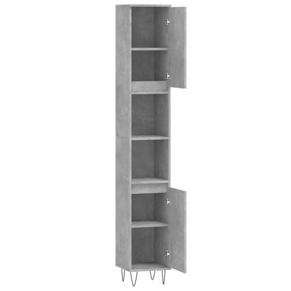 vidaXL Badrumsskåp betonggrå 30x30x190 cm konstruerat trä -  Badrumsunderskåp