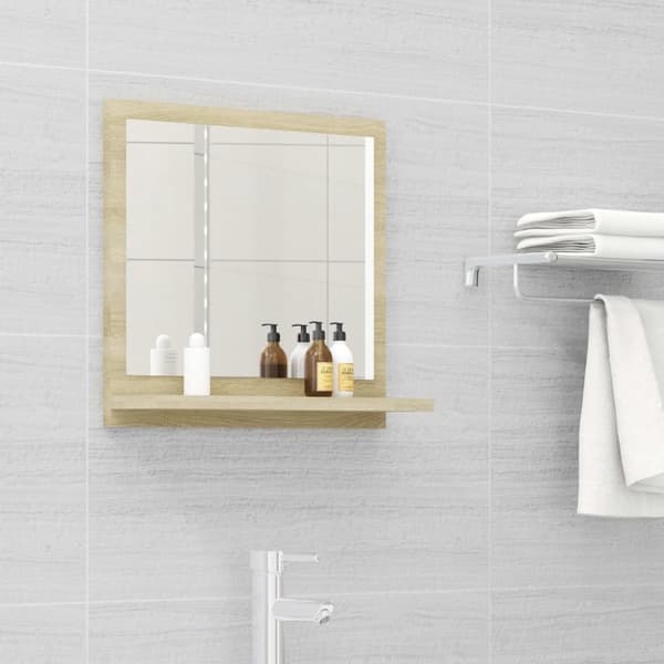 vidaXL badeværelsesspejl 40x10,5x37 cm konstrueret træ sonoma-eg -  Badeværelsesborde
