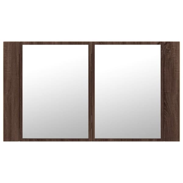 vidaXL Kylpyhuoneen LED peilikaappi ruskea tammi 80x12x45 cm akryyli -  Kylpyhuoneen kampauspöydät