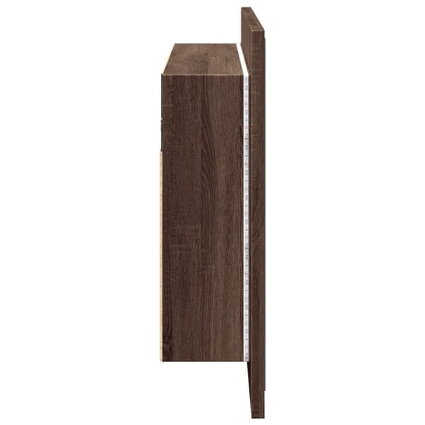 vidaXL Kylpyhuoneen LED peilikaappi ruskea tammi 80x12x45 cm akryyli -  Kylpyhuoneen kampauspöydät