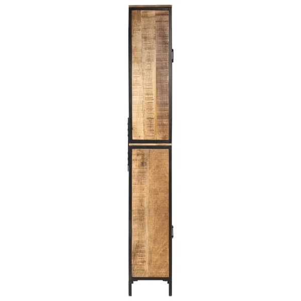 vidaXL Kylpyhuoneen kaappi 40x27x180 cm rauta ja täysi mangopuu -  Kylpyhuoneen kampauspöydät