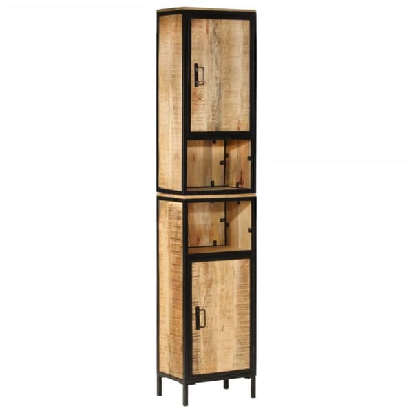 vidaXL Kylpyhuoneen kaappi 40x27x180 cm rauta ja täysi mangopuu -  Kylpyhuoneen kampauspöydät