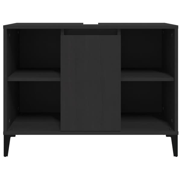 vidaXL Tvättställsskåp svart 80x33x60 cm konstruerat trä -  Badrumsunderskåp