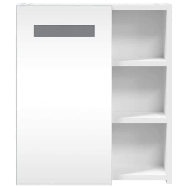 vidaXL Spegelskåp och LED-lampa vit 45x13x52 cm -  Badrumsunderskåp