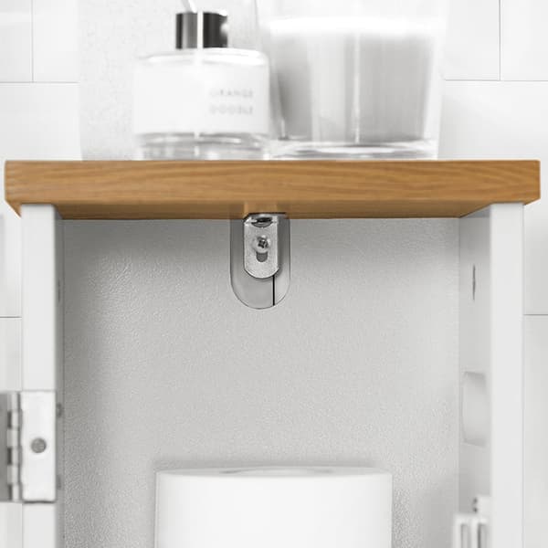 Rootz smalt toalettpappersskåp - Badrumsförvaring - Space Saver - MDF-konstruktion - Mögelbeständig - Luftgenomsläppliga lameller - 20cm x 79cm x 18cm