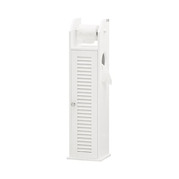 Rootzin kapea wc-paperikaappi - Kylpyhuoneen säilytystila - Tilansäästäjä - Homeenkestävä - Ilmaa läpäisevä säleovi - 20 cm x 79 cm x 18 cm