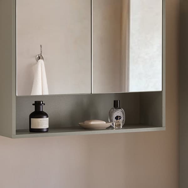 Rootz badeværelsesspejlskab - Vægskab - Opbevaringsorganisator - Pladsbesparende 2-i-1 design - Justerbare hylder - Nem montering - 60 cm x 49,5 cm x