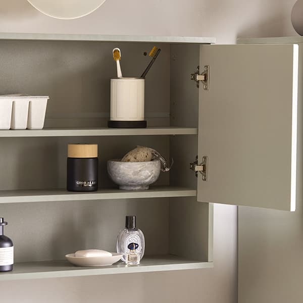 Rootz badeværelsesspejlskab - Vægskab - Opbevaringsorganisator - Pladsbesparende 2-i-1 design - Justerbare hylder - Nem montering - 60 cm x 49,5 cm x