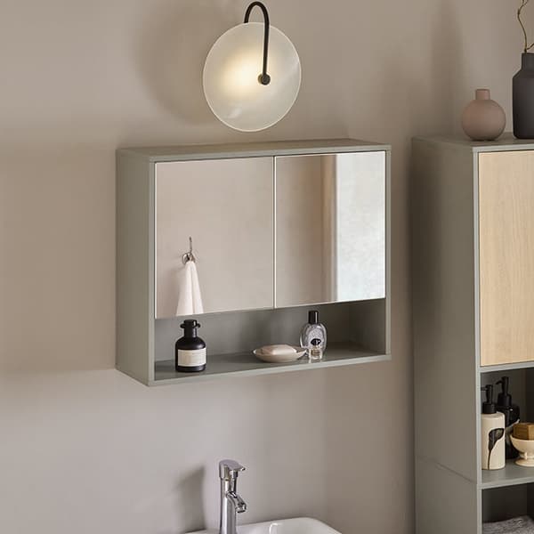 Rootz badeværelsesspejlskab - Vægskab - Opbevaringsorganisator - Pladsbesparende 2-i-1 design - Justerbare hylder - Nem montering - 60 cm x 49,5 cm x