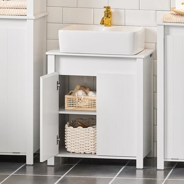 Rootz Diskbänk Underskåp - Badrumsskåp - Förvaring under diskbänk - Justerbar hylla - Fuktbeständig - Enkel montering - 60cm x 65,5cm x 34cm