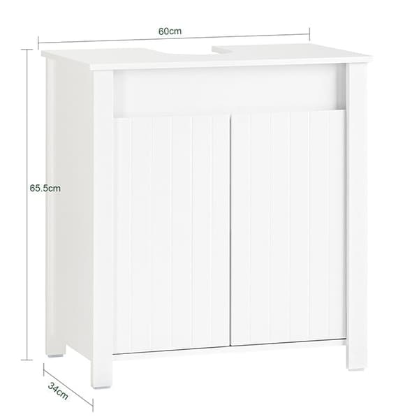 Rootz Diskbänk Underskåp - Badrumsskåp - Förvaring under diskbänk - Justerbar hylla - Fuktbeständig - Enkel montering - 60cm x 65,5cm x 34cm