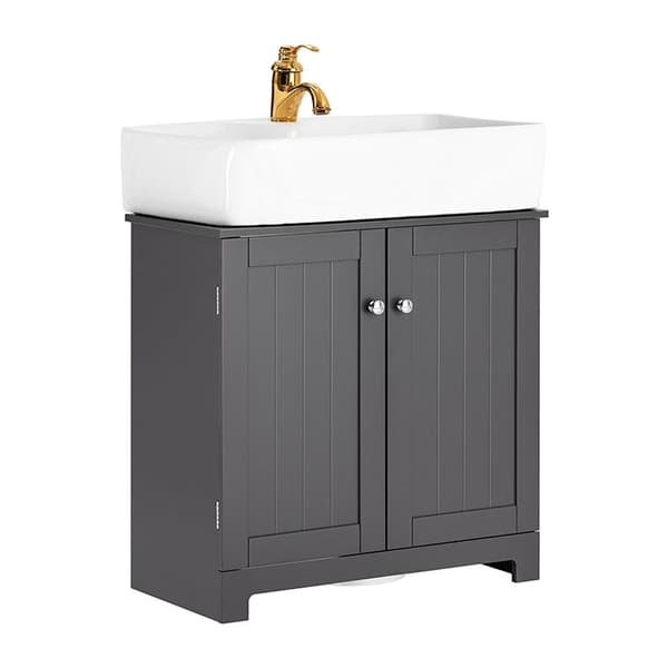 Rootz Vaskeskab til badeværelse - Vask Basenhed - Opbevaringsorganisering - MDF-konstruktion - Magnetisk lås - Justerbar hylde - 60 cm x 60 cm x 30 cm