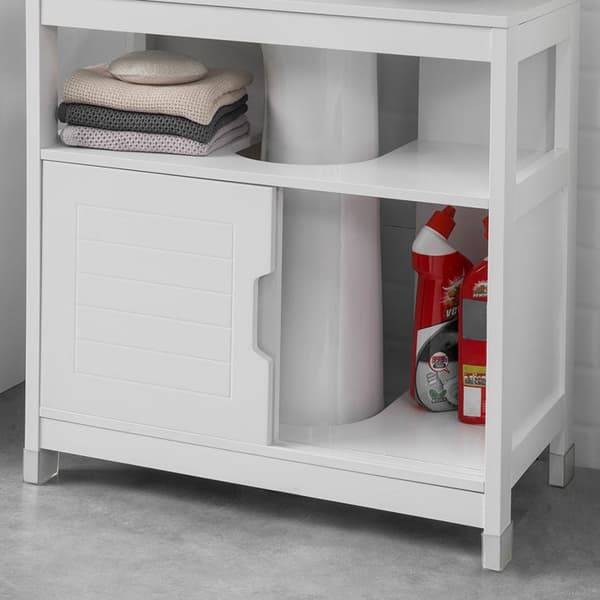 Rootz skab til håndvask - Håndvaskskab - Opbevaring til badeværelse - Fugtbestandig - Rummelig opbevaring - Nem montering - 60 cm x 61 cm x 30 cm