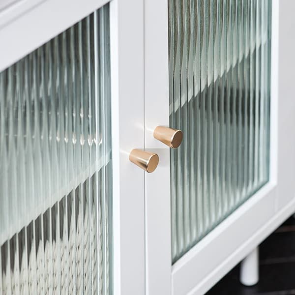 Rootz underskab til håndvask til badeværelse - Opbevaring af vasketøj - Organisering under håndvask - Elegant design i hvidt og glas - Rummelig opbeva