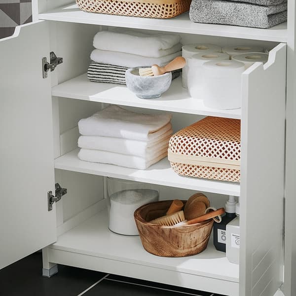 Rootz Modern Badrumsskåp - Skänk - Hallgarderob - Rymlig förvaring - Mångsidig användning - Stabil design - 70cm x 90cm x 35cm